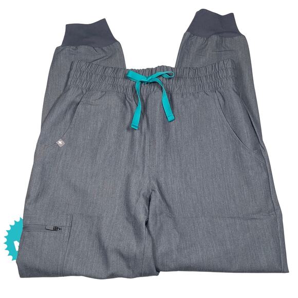 Figs Scrub Pants Women XS Petite Gray High Waisted Zamora Jogger NWT Medical - Picture 2 of 7